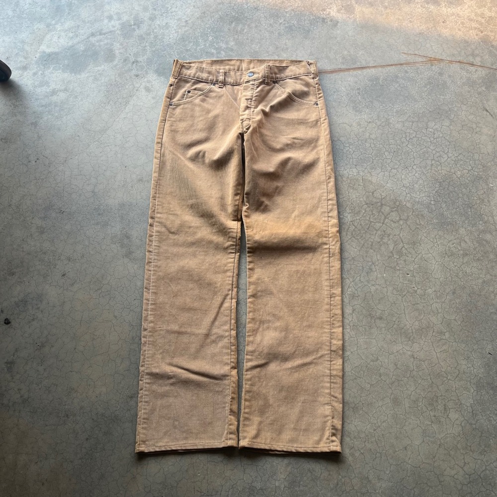 Vintage Big Yank Corduroy Work Pants Tan Union Made Straight Leg 32x31